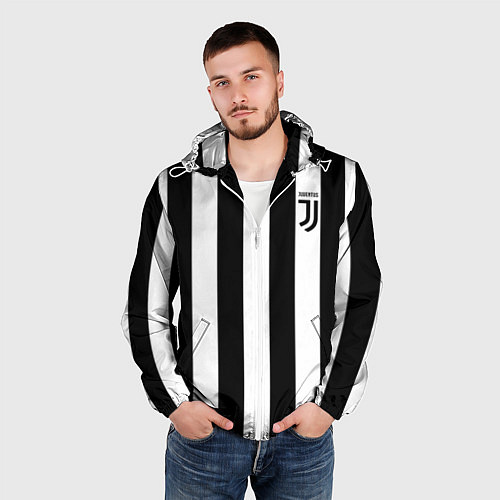 Мужская ветровка FC Juventus / 3D-Белый – фото 3