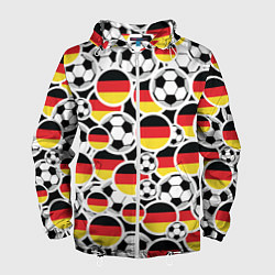 Ветровка с капюшоном мужская Германия: футбольный фанат, цвет: 3D-белый