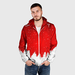 Ветровка с капюшоном мужская Christmas pattern, цвет: 3D-белый — фото 2