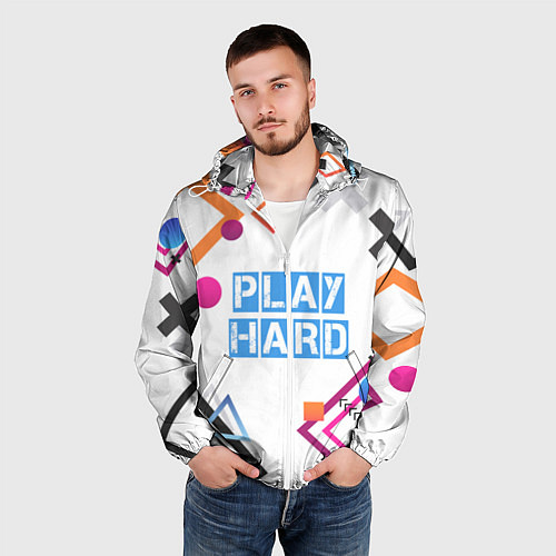 Мужская ветровка Play Hard / 3D-Белый – фото 3