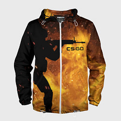 Ветровка с капюшоном мужская CS:GO Dark Fire, цвет: 3D-белый