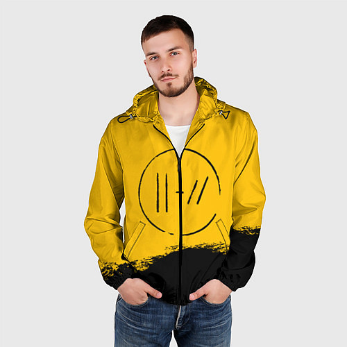 Мужская ветровка 21 Pilots: Yellow Logo / 3D-Черный – фото 3