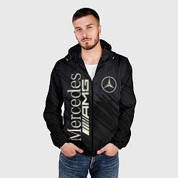 Ветровка с капюшоном мужская Mercedes AMG: Black Edition, цвет: 3D-черный — фото 2