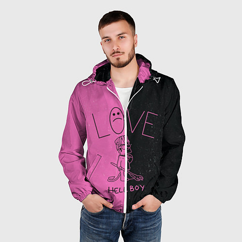 Мужская ветровка Lil Peep: Hell Boy / 3D-Белый – фото 3