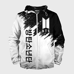 Ветровка с капюшоном мужская BTS: White & Black, цвет: 3D-белый