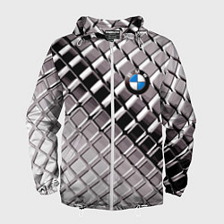 Ветровка с капюшоном мужская BMW - pattern, цвет: 3D-белый