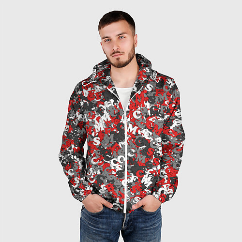 Мужская ветровка Камуфляж с буквами F C S M / 3D-Белый – фото 3