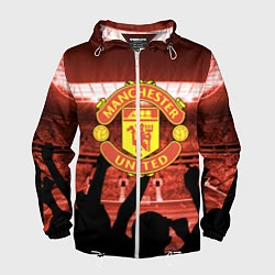 Ветровка с капюшоном мужская Manchester United, цвет: 3D-белый