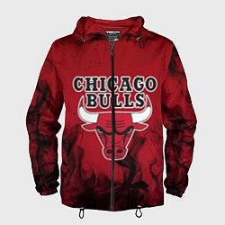 Ветровка с капюшоном мужская CHICAGO BULLS, цвет: 3D-черный