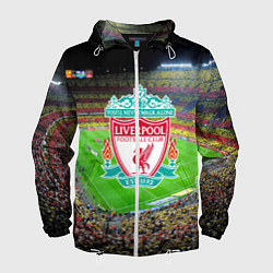 Ветровка с капюшоном мужская FC Liverpool, цвет: 3D-белый