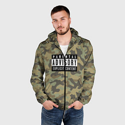 Ветровка с капюшоном мужская Parental Advisory, цвет: 3D-черный — фото 2