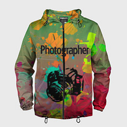 Ветровка с капюшоном мужская Фотограф, цвет: 3D-черный