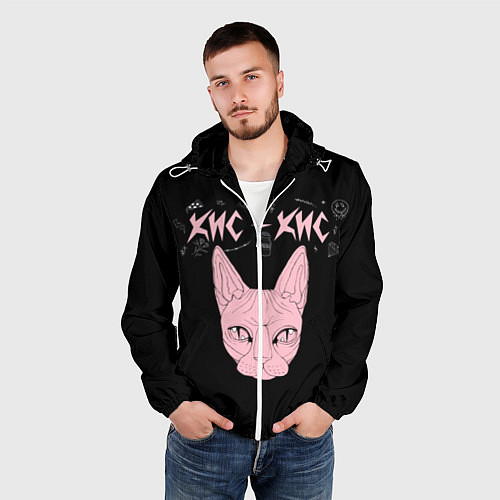 Мужская ветровка Кис-Кис / 3D-Белый – фото 3