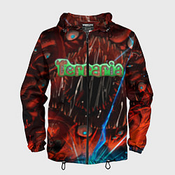 Ветровка с капюшоном мужская Terraria, цвет: 3D-черный