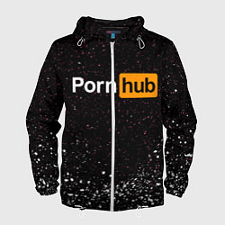 Ветровка с капюшоном мужская PornHub, цвет: 3D-белый