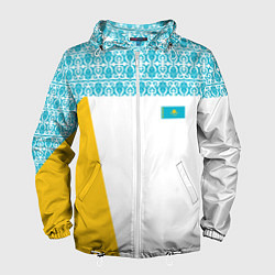 Ветровка с капюшоном мужская Казахстан Форма, цвет: 3D-белый