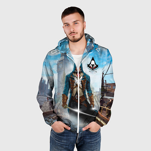 Мужская ветровка Assasin's creed / 3D-Белый – фото 3