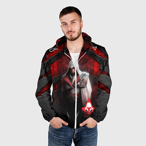 Мужская ветровка Assasin's creed / 3D-Белый – фото 3
