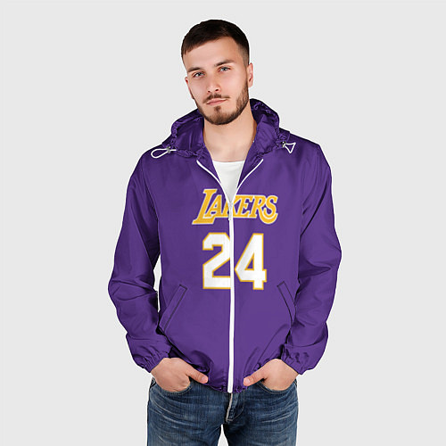 Мужская ветровка Los Angeles Lakers Kobe Brya / 3D-Белый – фото 3