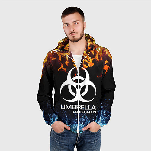 Мужская ветровка UMBRELLA CORPORATION / 3D-Белый – фото 3