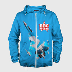 Ветровка с капюшоном мужская ВВС России, цвет: 3D-белый