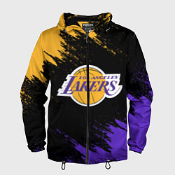 Ветровка с капюшоном мужская LA LAKERS, цвет: 3D-черный
