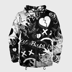 Ветровка с капюшоном мужская LIL PEEP, цвет: 3D-черный