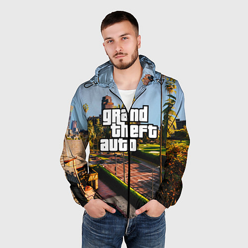 Мужская ветровка Grand Theft Auto / 3D-Черный – фото 3