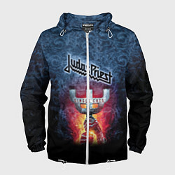 Ветровка с капюшоном мужская Judas priest, цвет: 3D-белый