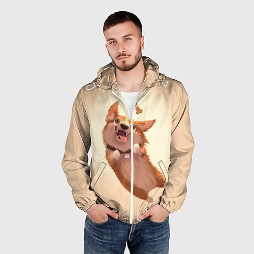 Мужская ветровка КОРГИ / 3D-Белый – фото 3