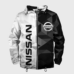 Ветровка с капюшоном мужская NISSAN, цвет: 3D-черный