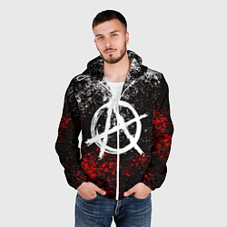 Ветровка с капюшоном мужская АНАРХИЯ, цвет: 3D-белый — фото 2