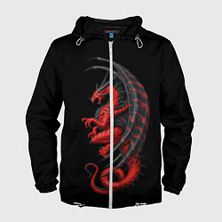 Ветровка с капюшоном мужская Red Dragon, цвет: 3D-белый