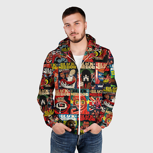Мужская ветровка ЧЕРНОЕ ЗЕРКАЛО / 3D-Белый – фото 3