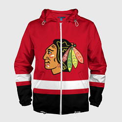 Ветровка с капюшоном мужская Chicago Blackhawks, цвет: 3D-белый