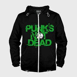 Ветровка с капюшоном мужская Punks Not Dead, цвет: 3D-белый