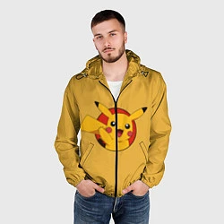 Ветровка с капюшоном мужская Pikachu, цвет: 3D-черный — фото 2
