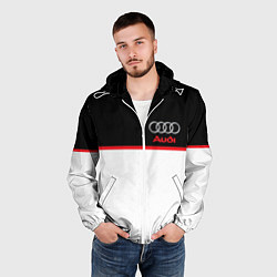 Ветровка с капюшоном мужская AUDI SPORT, цвет: 3D-белый — фото 2