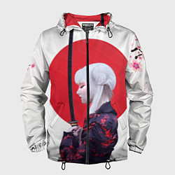 Ветровка с капюшоном мужская Самурай, цвет: 3D-черный