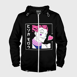 Ветровка с капюшоном мужская Хисока Охотник х Охотник Hunter x Hunter, цвет: 3D-белый