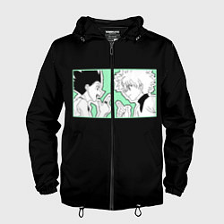 Ветровка с капюшоном мужская Hunter x Hunter Гон и Киллуа, цвет: 3D-черный