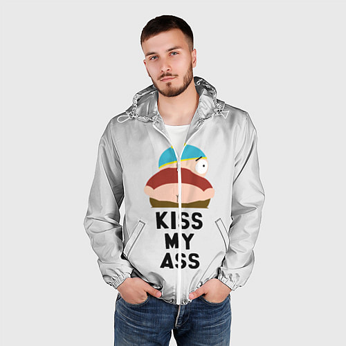 Мужская ветровка Kiss My Ass / 3D-Белый – фото 3