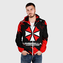 Ветровка с капюшоном мужская Umbrella Corporation, цвет: 3D-белый — фото 2