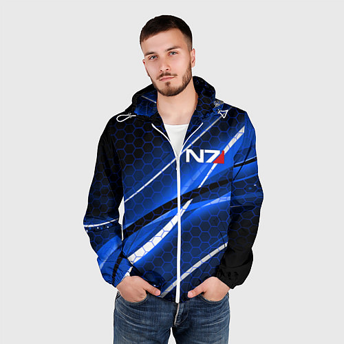 Мужская ветровка MASS EFFECT N7 / 3D-Белый – фото 3