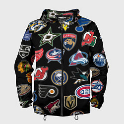 Ветровка с капюшоном мужская NBA PATTERN, цвет: 3D-черный