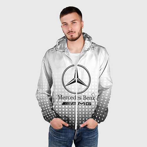 Мужская ветровка Mercedes-Benz / 3D-Белый – фото 3