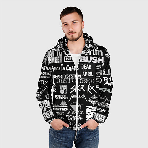 Мужская ветровка Рок группы / 3D-Белый – фото 3