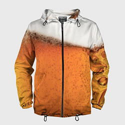 Ветровка с капюшоном мужская ПИВО!, цвет: 3D-черный