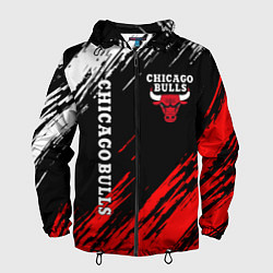 Ветровка с капюшоном мужская CHICAGO BULLS, цвет: 3D-черный