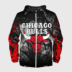 Ветровка с капюшоном мужская CHICAGO BULLS, цвет: 3D-белый